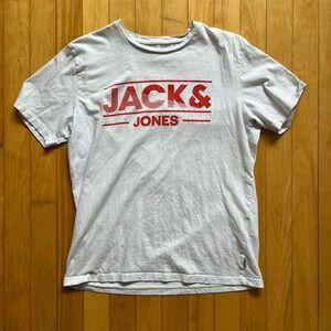 JACK JONES CORE White Graphic Tee T Shirt Mens Size Small